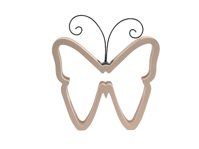 8.6" WOODEN BUTTERFLY FRAMED DECOR (PEACHY ROSE)